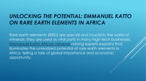 Views of Emmanuel Katto Africa on rare elements of Earth that unlocks Africa's potential