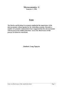 Microeconomics  Essay - Effectiveness of waterfront reform