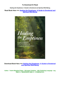 PDF Download Healing the Emptiness A Guide to Emotional and Spiritual Well 