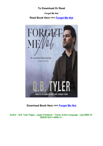 download epub Forget Me Not By Q B Tyler