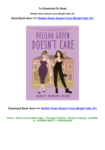 Download EPUB Delilah Green Doesn t Care Bright Falls  1 BY Ashley Herring 
