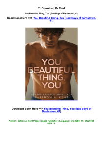 download EPub You Beautiful Thing You Bad Boys of Bardstown  1 By Saffron 