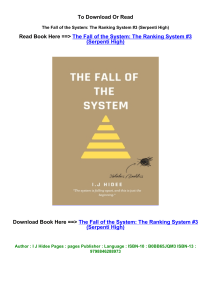 download ePub The Fall of the System The Ranking System 3 Serpenti High By 