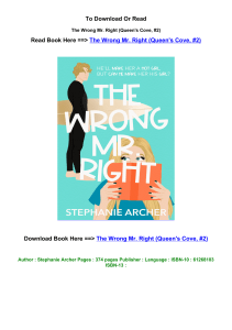 download PDF The Wrong Mr Right Queen s Cove  2 By Stephanie Archer