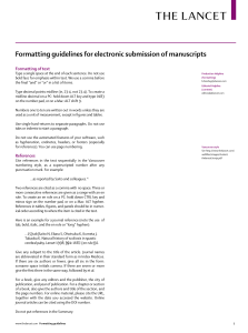 Formatting guidelines for electronic submission of manuscripts