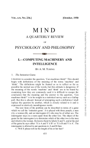 Turing dans Mind 1950