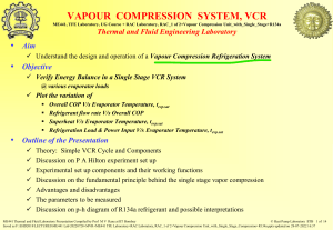 20220728+MVR+ME441 TFE Laboratory+RAC Laboratory, RAC 1 of 2+Vapour Compression Unit with Single Stage Compression+R134a