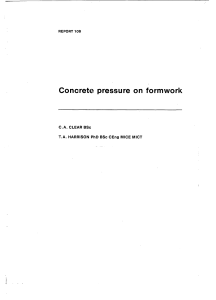 CIRIA Report 108 - Concrete pressure on formwork - 1985