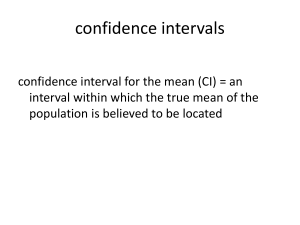 class 20 slides confidence intervals