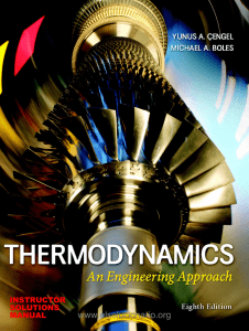 Solutions Manual Thermodynamics An Engineering Approach. by Yunus Cengel 8th Edition