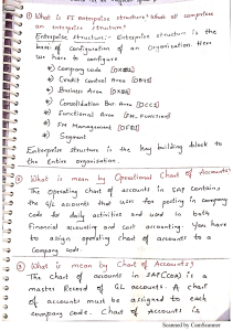 SAP FI Interview notes   questions