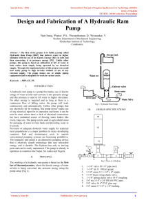 Design and Fabrication of A Hydraulic Ram Pump