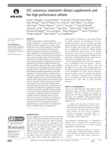 Dietary Supplements and the high-performance athlete (Maughan et al 2018)