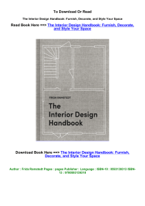 DOWNLOAD ePub The Interior Design Handbook Furnish Decorate and Style Your 