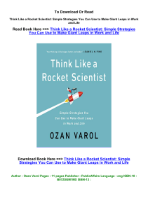 EPUB DOWNLOAD Think Like a Rocket Scientist Simple Strategies You Can Use to 