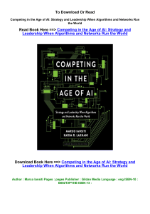 Download EPUB Competing in the Age of AI Strategy and Leadership When 