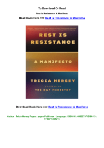pdf download Rest Is Resistance A Manifesto by Tricia Hersey