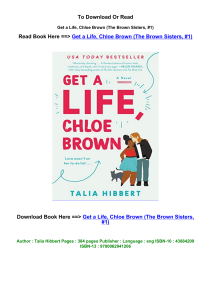 Download PDF Get a Life Chloe Brown The Brown Sisters  1 by Talia Hibbert