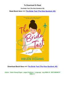 pdf download The Bride Test The Kiss Quotient  2 by Helen Hoang