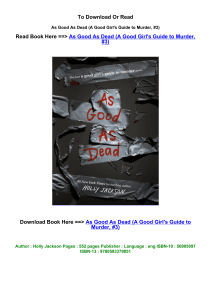 Download epub As Good As Dead A Good Girl s Guide to Murder  3 by Holly 