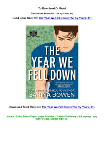download EPub The Year We Fell Down The Ivy Years  1 BY Sarina Bowen