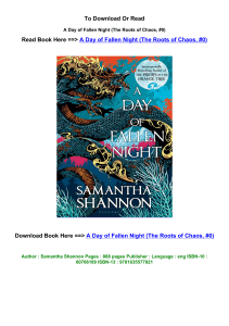 DOWNLOAD PDF A Day of Fallen Night The Roots of Chaos  0 BY Samantha  