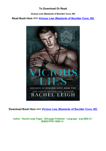 PDF Download Vicious Lies Bastards of Boulder Cove  2 By Rachel Leigh