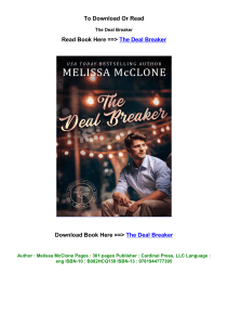 ePub download The Deal Breaker BY Melissa McClone