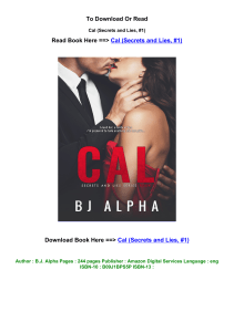 Pdf DOWNLOAD Cal Secrets and Lies  1 by B J Alpha
