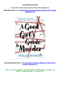 pdf DOWNLOAD A Good Girl s Guide to Murder A Good Girl s Guide to Murder  1 