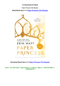 download epub Paper Princess The Royals BY Erin Watt