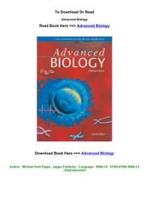 EPUB download Advanced Biology BY Michael Kent