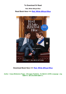 Pdf DOWNLOAD Red White  Royal Blue by Casey McQuiston