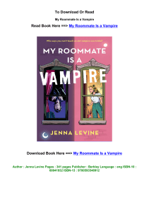 pdf Download My Roommate Is a Vampire BY Jenna Levine