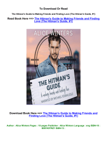 Pdf Download The Hitman s Guide to Making Friends and Finding Love The Hitman 