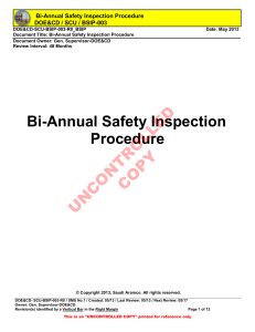 BASIP - Bi-Annual Safety Inspection Procedure