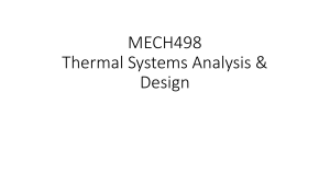 Thermal Systems Design and Analysis