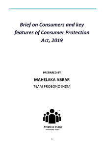 CONSUMER PROTECTION ACT, 2019 . doc