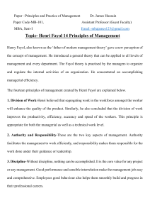 14 prinicples of management - Henry Fayol