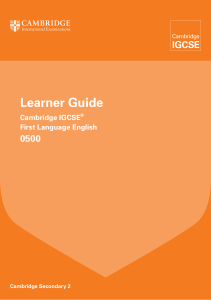 IGCSE First Language English Learner Guide