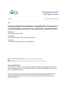 Analysing Supply Chain Resilience  Integrating the Constructs in