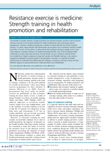 Strength training in health promotion and reha