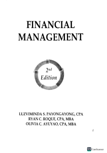 Chapter 1- Introduction to Financial Management