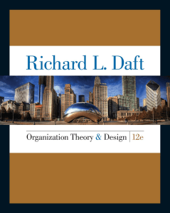 Organization Theory and Design 12th by  Richard L