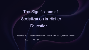 significance of socialization pdf