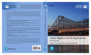 Linear Algebra and Its Applications; 6th Global ed.; by David C. Lay, Steven R. Lay, Judi J. McDonald