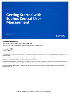 CE1010 4.0v1 Getting Started with Sophos Central User Management