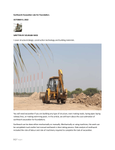 Earthwork Excavation rate for Foundation