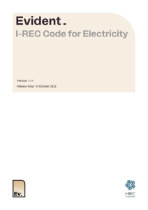 I-REC Code for Electricity: Rules & Procedures