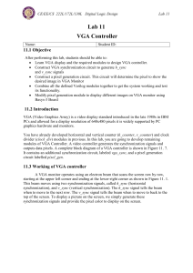 VGA Controller Design Lab - Digital Logic